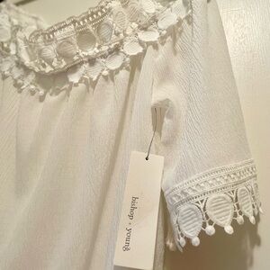 NWT Bishop + Young White Lace Top - Size S